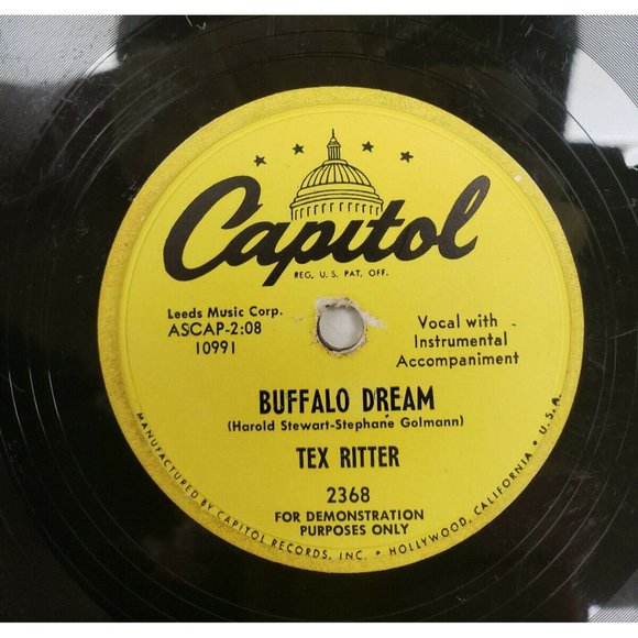 78 RPM-My Woman Ain't Pretty-Buffalo Dreamin'-Tex Ritter (R148) - Picture 3 of 4